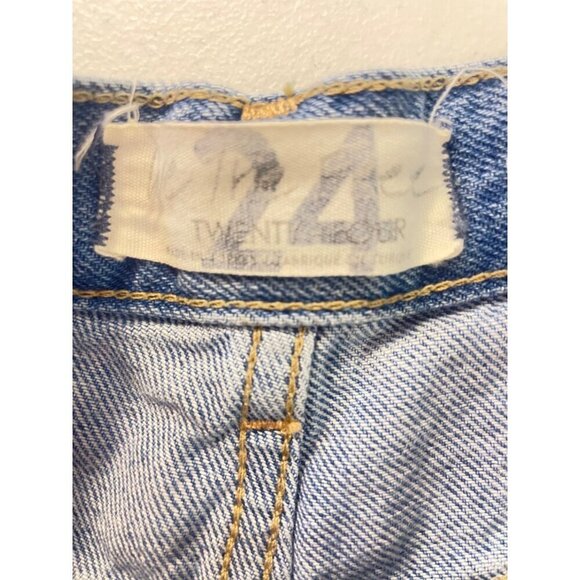 We The Free Free People Maggie Blue Denim Distressed Cut-Off Shorts Size 24 - Picture 7 of 7